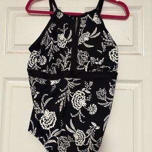 Lands' End Black and White Swimsuit